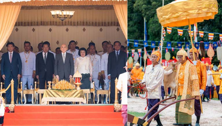 ​សម្តេច​មហា​បវ​ធិបតី ហ៊ុន ម៉ា​ណែ​ត អញ្ជើញ​ចូលរួម​ដង្ហែ ព្រះមហាក្សត្រ ស្តេច​យាង​ជា​ព្រះរាជាធិបតីភាព ក្នុង ព្រះរាជ​ពិធី​ច្រត់ព្រះនង្គ័ល ដែល​បាន​ប្រារព្ធ​ធ្វើ​នៅ​វាល​ព្រះ​ស្រែ​ភូមិ​ឃ្លាំងប្រាក់ សង្កាត់​ប្អេ​រ ក្រុង​កំពង់ឆ្នាំង