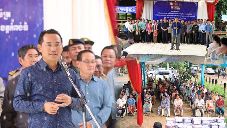 អភិបាល​ខេត្ត​កំពង់ធំ សំណេះ​សំ​ណាស និង​ពិនិត្យ​ការដ្ឋាន​សាងសង់​ផ្លូវ​កៅស៊ូ DBST ប្រវែង ១១,៧ គីឡូម៉ែត្រ ស្ថិតនៅ​ឃុំ​បាក់ស្នា ស្រុក​បារាយណ៍